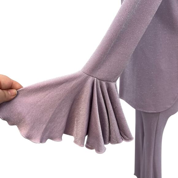 Sleeper The Cosmos Set Lurex Lounge Shirt And Trouser Set Purple Size Small - Picture 9 of 16